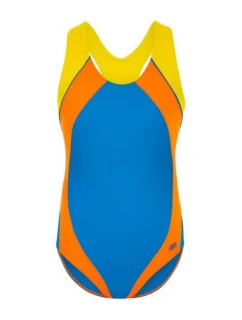 Plavecký kostým 010 modrý-pom 122 dívky