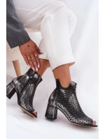 Kožené Krajky Botky Maciejka 05420-01 Černé