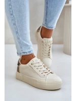 Zateplené dámské tenisky na platformě Big Star OO274A454 béžové