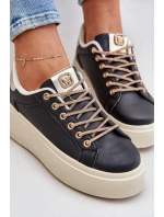 Snímače na platformě s ozdobnými šňůrkami černé Fonetha