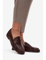 Dámské mokasíny z ekologické kůže hnědé Lilith