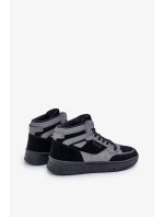 Semišové pánské tenisky Big Star OO174303 Hi-Poly System černo-šedé