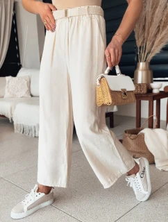 Dámské kalhoty do zvonu CHIMAS ecru FashionStreet UY2109