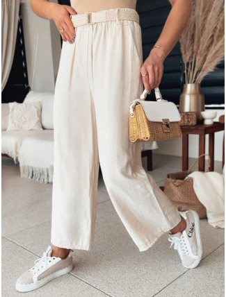 Dámské kalhoty do zvonu CHIMAS ecru FashionStreet UY2109