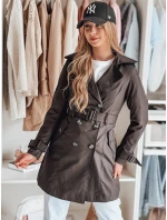 Dámský dvouřadový trenčkot s páskem BELISION černý FashionStreet NY0749