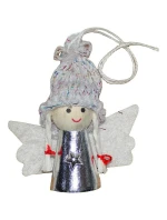 VÁNOČNÍ PŘÍVĚSEK ANDĚL STŘÍBRNÝ 7CM