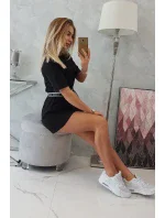 Šaty s ozdobným páskem černé Šaty s ozdobným páskem černé