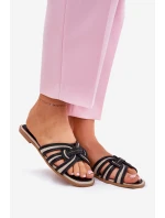 Dámské Ploché Sandály S Proplétajícími Pásky Černé Acimine