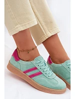 Dámské kožené semišové tenisky S.Barski LR61-7089 Mentolové Dámské kožené semišové tenisky S.Barski LR61-7089 Mentolové