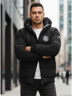 Pánská prošívaná zimní bunda s kapucí černá FashionStreet TX5072