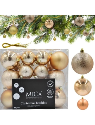 DEKORATIVNÍ PLASTOVÉ CETKY BEZPEČNÉ 46KS SLÍDA MĚĎ