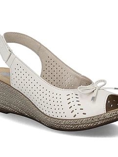 Rieker 624H1-60 dámské kožené sandály na platformě s mašlí