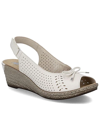 Rieker 624H1-60 dámské kožené sandály na platformě s mašlí