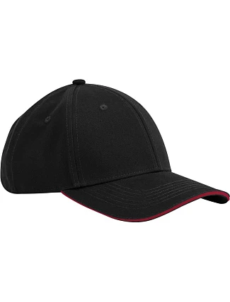 Beechfield B 820C 6 panelová kšiltovka EarthAware® 53.820C black/classic red Beechfield B 820C 6 panelová kšiltovka EarthAware® 53.820C black/classic red