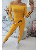 Sada s dvojitými pruhy hořčicová+černá