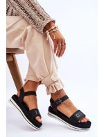 Dámské pohodlné sandály na platformě Big Star LL274870 Černá