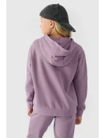 Dívčí Nekořeněná Mikina S Kapucí Hladká Fialová 4F 4FJWMM00TSWSF1316-51S