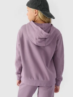 Dívčí Nekořeněná Mikina S Kapucí Hladká Fialová 4F 4FJWMM00TSWSF1316-51S