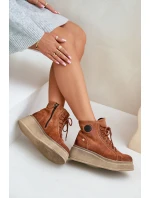 Semišové Boty Na Masivní Platformě Maciejka 06309-29 Hnědé