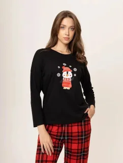 Dámské pyžamo 165/040 černá s tučňákem - Karol