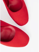 Designové dámské  lodičky červené na širokém podpatku