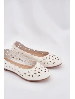 Dětské Perforované Baletky S Leskem Bílé Zindira