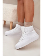 Dámské zateplené tenisky na platformě Big Star – bílé
