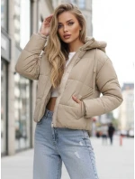 Dámská krátká zimní prošívaná bunda béžová FashionStreet TY5374