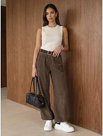 Dámské jogger kalhoty z manšestru s páskem, Fango, FashionStreet, UY3139 Dámské jogger kalhoty z manšestru s páskem, Fango, FashionStreet, UY3139