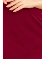 Elegantní dámské šaty v bordó barvě s výstřihem model 7213743 Elegantní dámské šaty v bordó barvě s výstřihem model 7213743