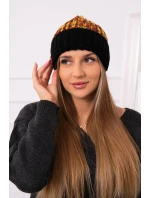 Dámská čepice Iris K348 black+mustard