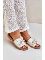 Sandály S Dekorací Přírodní Kůže Zazoo 3667 Bílé Sandály S Dekorací Přírodní Kůže Zazoo 3667 Bílé