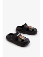 Dětské pěnové pantofle se zdobením, černá opleia Dětské pěnové pantofle se zdobením, černá opleia