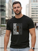 Pánské bavlněné tričko s potiskem revolution black FashionStreet NX0143R