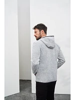 Daiber JN 589 Pánská pletená fleecová bunda s kapucí 02.0589 light melange/carbon Daiber JN 589 Pánská pletená fleecová bunda s kapucí 02.0589 light melange/carbon