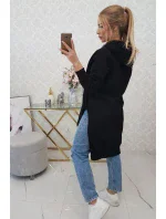 Zateplená mikina s bočními rozparky černá Zateplená mikina s bočními rozparky černá