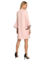 Dámské šaty M698 Pudr růžová - MOE Dámské šaty M698 Pudr růžová - MOE