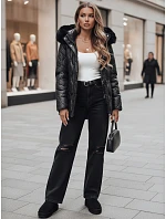Dámská zimní bunda LUMORE prošívaná s kapucí černá FashionStreet TY5016 Dámská zimní bunda LUMORE prošívaná s kapucí černá FashionStreet TY5016
