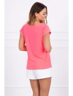 Halenka s potiskem rtů růžová neonová Halenka s potiskem rtů růžová neonová