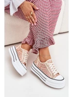 Nízké Dámské Tenisky Na Platformě Růžové Melina