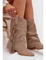 Kovbojky s třásněmi na klínu Béžové Pireya