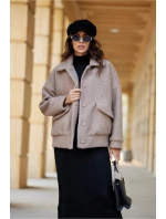 Dámská bunda KUR0027 hnědá - Roco Fashion