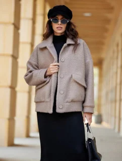 Dámská bunda KUR0027 hnědá - Roco Fashion