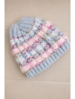 Dámská zimní čepice s barevným vláknem a elastickým stahováním K352 modrá