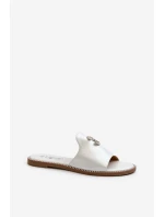 Elegantní Dámské Lesklé Žabky S Ozdobou S.Barski KV27-050 Stříbrné Elegantní Dámské Lesklé Žabky S Ozdobou S.Barski KV27-050 Stříbrné