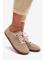 Kožené semišové dámské tenisky Barefoot Zazoo N1243 Béžové Kožené semišové dámské tenisky Barefoot Zazoo N1243 Béžové
