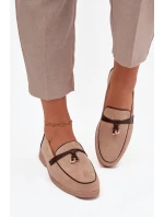 Dámské mokasíny (loafersy) z eko semiše Darwen – béžové