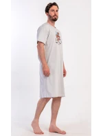 Pánská noční košile s krátkým rukávem Méďa na kole