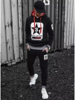 FashionStreet černá pánská tepláková souprava AX0657 FashionStreet černá pánská tepláková souprava AX0657