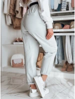 Dámské kalhoty chinos s páskem TAILANDI světle šedá FashionStreet UY2553